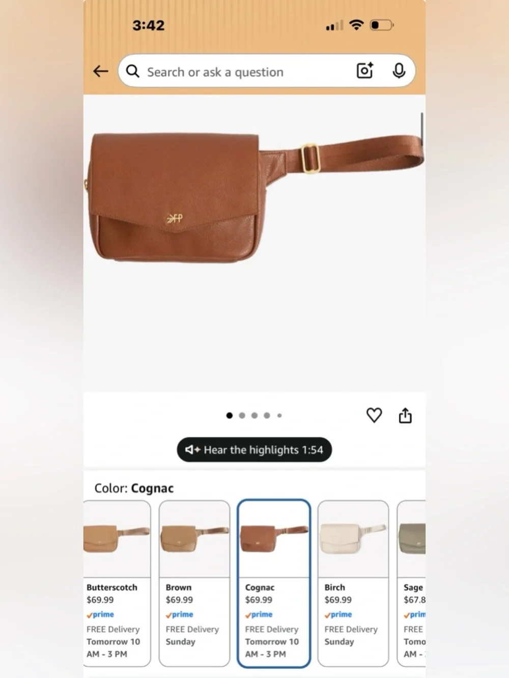 Freshly Picked Park Pack Cognac